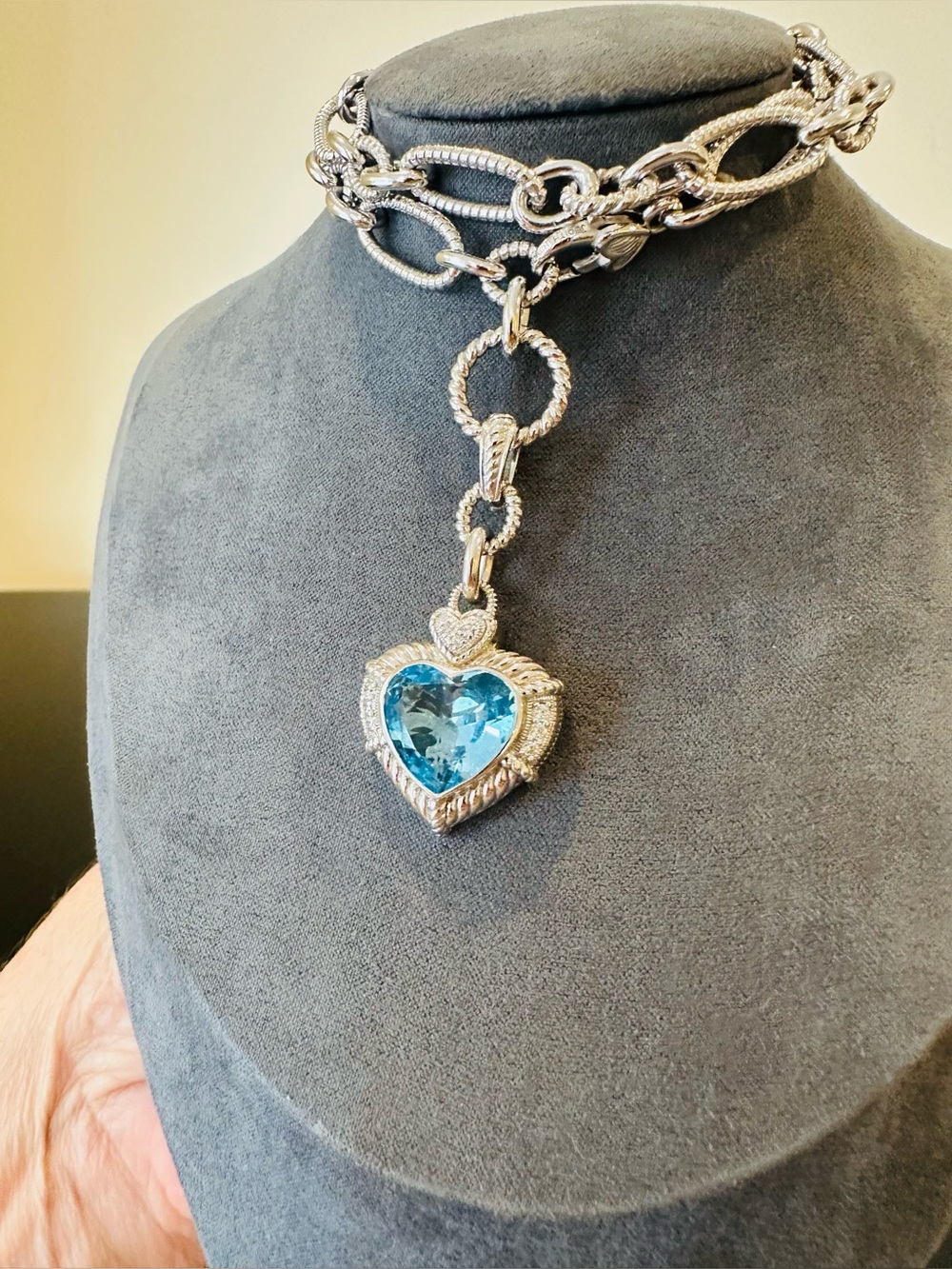 Judith Ripka Luxury Vintage Designer Couture Authentic Formal Silver Necklace - Picture 8 of 17